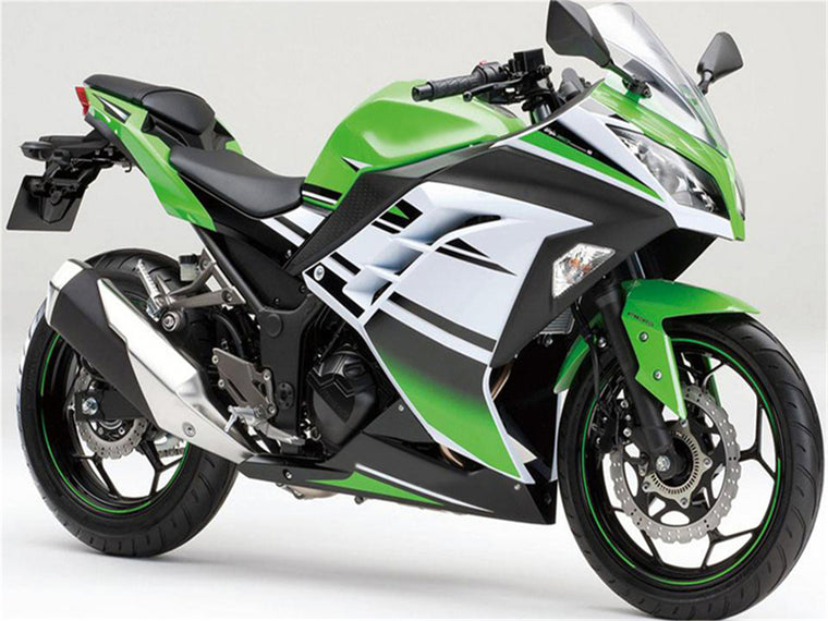 NT Fairing Fit for Kawasaki 2013-2017 EX300 N006- Green White Black | ABS Injection, US Stock