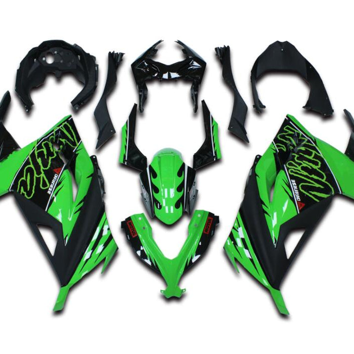 NT Aftermarket Injection ABS Plastic Fairing Fit for EX300 2013-2017 Green Black N023