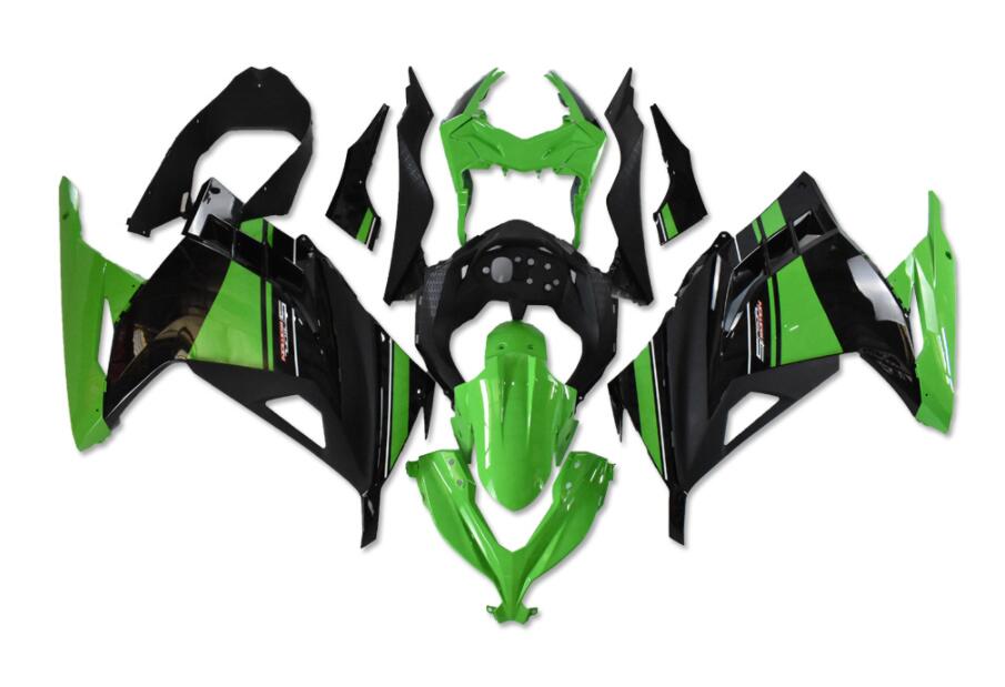 NT Fairing Fit for Kawasaki 2013-2017 EX300 N027- Green Black | ABS Injection, US Stock
