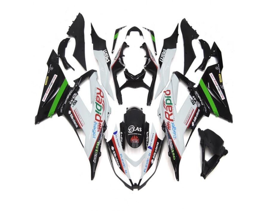 NT Fairing Fit for Kawasaki 2013-2018 ZX-6R N014- White Black | ABS Injection