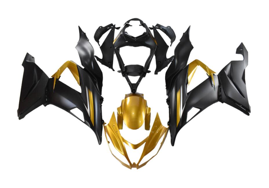 NT Fairing Fit for Kawasaki 2013-2018 ZX-6R N015- Gold Black | ABS Injection