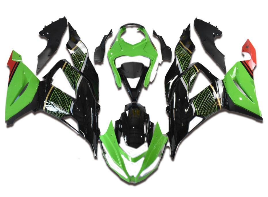 NT Fairing Fit for Kawasaki 2013-2018 ZX-6R N025- Green Black | ABS Injection, US Stock