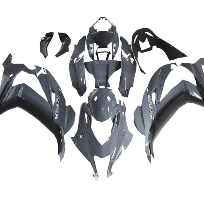US STOCK NT Aftermarket ABS Plastic Injection Fairing Kit Fit for ZX10R 2016-2020 Gray Black N009 Available in CA