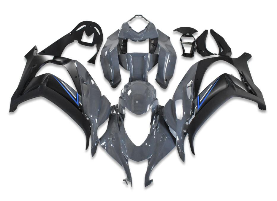 NT Fairing Fit for Kawasaki 2016-2020 ZX-10R N011- Gray Black | ABS Injection, US Stock