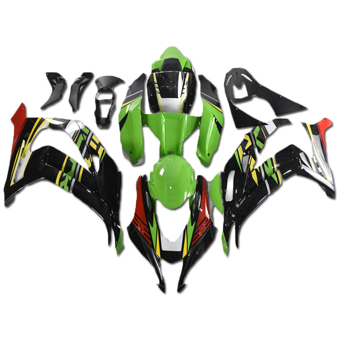 NT Aftermarket ABS Plastic Injection Fairing Kit Fit for ZX10R 2016-2020 Green Black Red N003