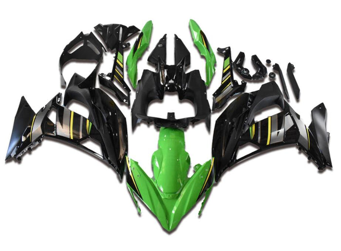 NT Aftermarket ABS Plastic Fairing Fit for EX650R 2017-2019 Green Black N008