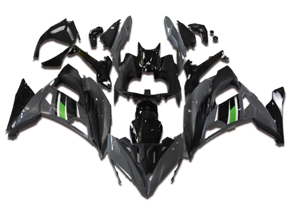 NT Aftermarket ABS Plastic Fairing Fit for EX650R 2017-2019 Gray Black N012