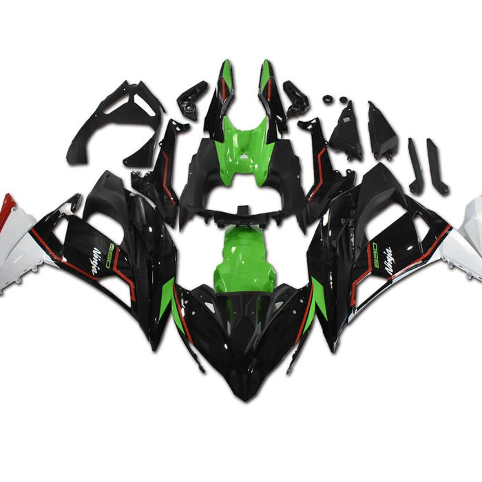 NT Aftermarket ABS Plastic Fairing Fit for EX650R 2017-2019 Green White Black N013