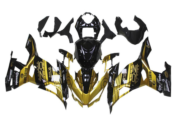 US STOCK NT Aftermarket Injection ABS Plastic Fairing Fit for EX400 2018-2023 Gold Black with Tank Cover N032 Available in TX