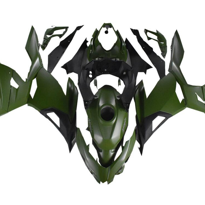 NT Aftermarket Injection ABS Plastic Fairing Fit for EX400 2018-2023 Army Green Matte Black with Tank Cover N041