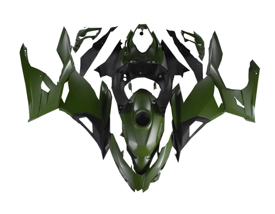 NT Aftermarket Injection ABS Plastic Fairing Fit for EX400 2018-2023 Army Green Matte Black with Tank Cover N041