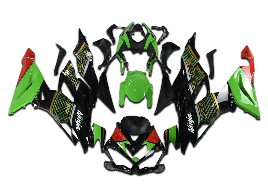 NT Fairing Fit for Kawasaki 2019-2023 ZX-6R N004- Green Black Red | ABS Injection, US Stock