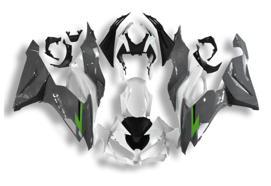 NT Fairing Fit for Kawasaki 2019-2023 ZX-6R N008- Gray White | ABS Injection, US Stock