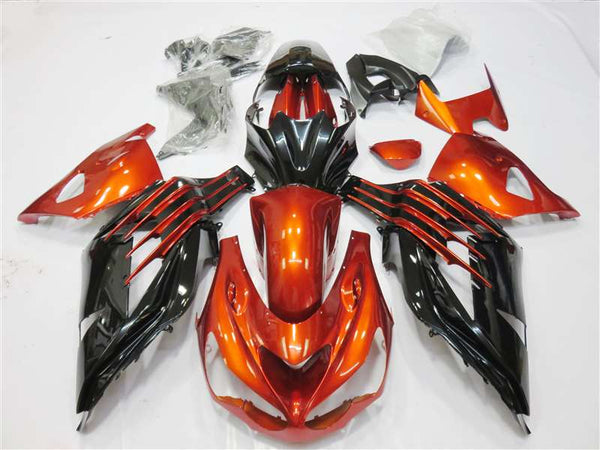 NT Aftermarket Injection ABS Plastic Fairing Fit for ZX14R 2012-2017 Orange Black aOR