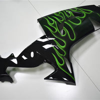NT Aftermarket Injection ABS Plastic Fairing Fit for ZX10R 2006-2007 Black Green Flame N009