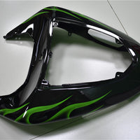 NT Aftermarket Injection ABS Plastic Fairing Fit for ZX10R 2006-2007 Black Green Flame N009