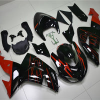 NT Aftermarket Injection ABS Plastic Fairing Fit for ZX10R 2006-2007 Black Red N013