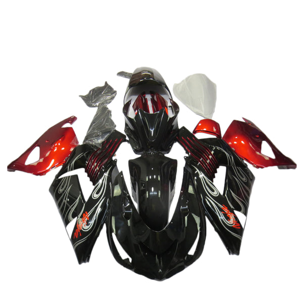 NT New Black RED ABS Bodywork Fairing Fit for 2006-2011 ZX14R ZZR1400 Plastics N023