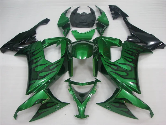 NT Aftermarket Injection ABS Plastic Fairing Fit for ZX10R 2008-2010 Green Black N001