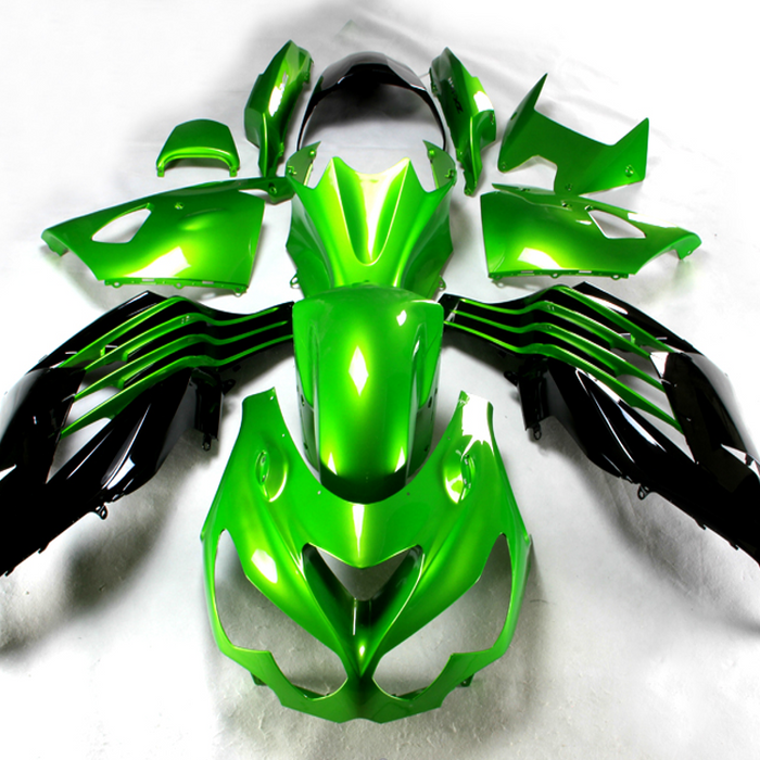 NT Aftermarket Injection ABS Plastic Fairing Fit for ZX14R 2012-2024 Green Black N002