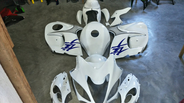 NT Aftermarket Injection ABS Plastic Fairing Fit for GSXR 1300 Hayabusa 2008-2020 White Blue N1921