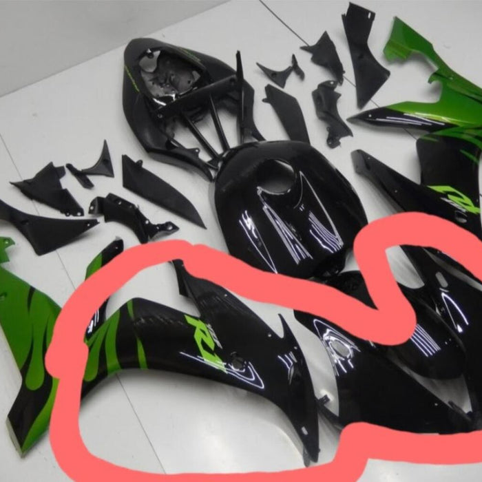 Green Black Front Nose Fairing & Right Side Upper Fairing Fit for Yamaha 2004-2006 YZF R1