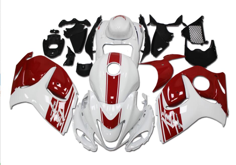 NT Fairing Fit for Suzuki 2008-2020 Hayabusa GSXR 1300 N079- White Red | ABS Injection