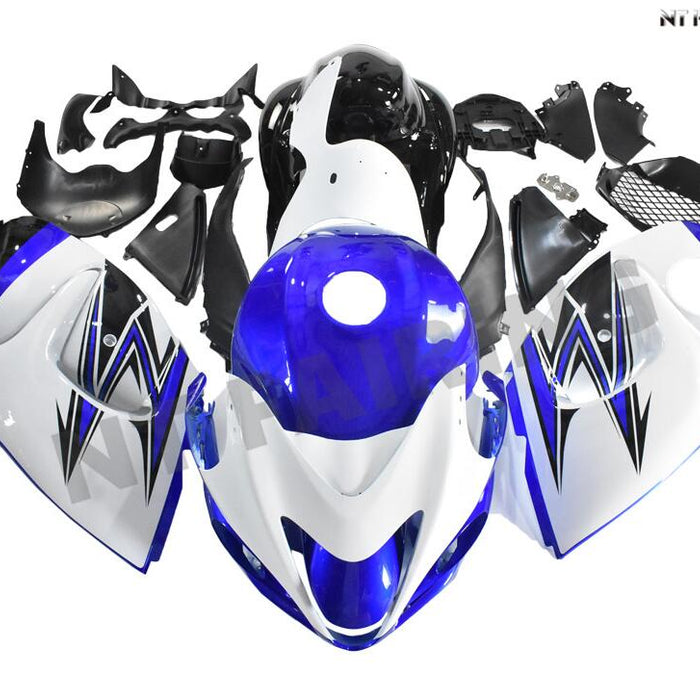 US STOCK NT Aftermarket Injection ABS Plastic Fairing Fit for GSXR 1300 Hayabusa 2008-2020 Blue White N080 Available in TX