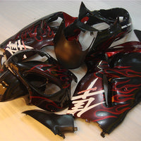 NT Aftermarket Injection ABS Plastic Fairing Fit for GSXR 1300 Hayabusa 1997-2007 Black Red Flame N015
