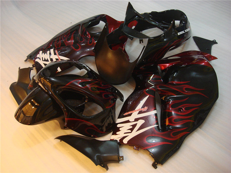NT Fairing Fit for Suzuki 1999-2007 Hayabusa GSXR 1300 N015- Black Red Flame | ABS Injection