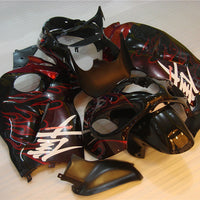 NT Aftermarket Injection ABS Plastic Fairing Fit for GSXR 1300 Hayabusa 1997-2007 Black Red Flame N015