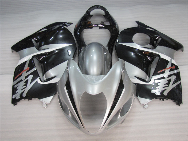 NT Fairing Fit for Suzuki 1999-2007 Hayabusa GSXR 1300 N039- Silver Black | ABS Injection