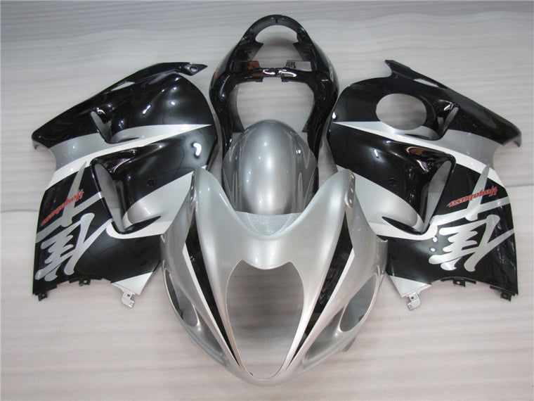 NT Fairing Fit for Suzuki 1999-2007 Hayabusa GSXR 1300 N039- Silver Black | ABS Injection