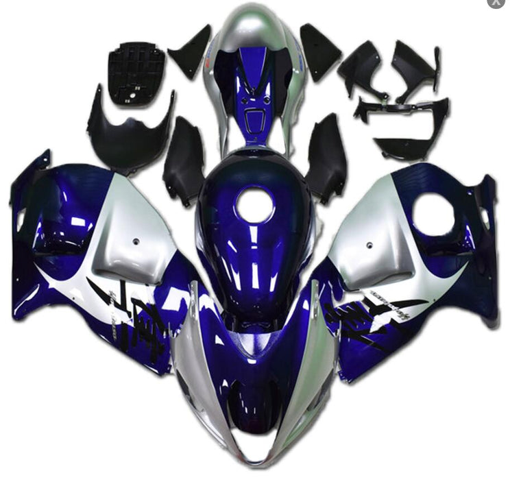 NT Fairing Fit for Suzuki 1999-2007 Hayabusa GSXR 1300 N043- Blue Silver | ABS Injection, US Stock