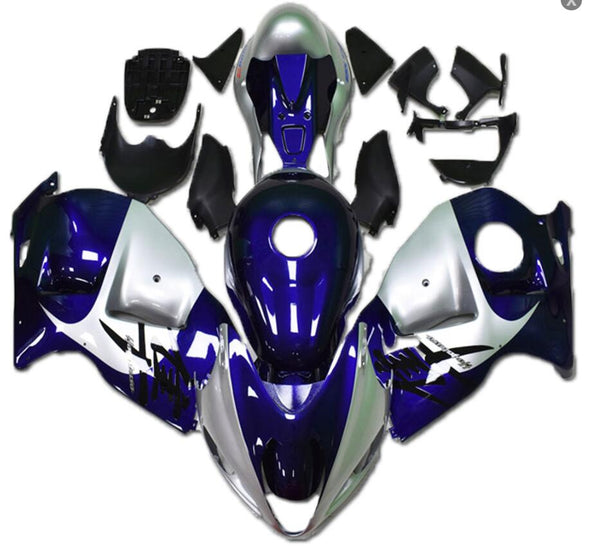 US STOCK NT Aftermarket Injection ABS Plastic Fairing Fit for GSXR 1300 Hayabusa 1997-2007 Blue Silver N043 Available in TX