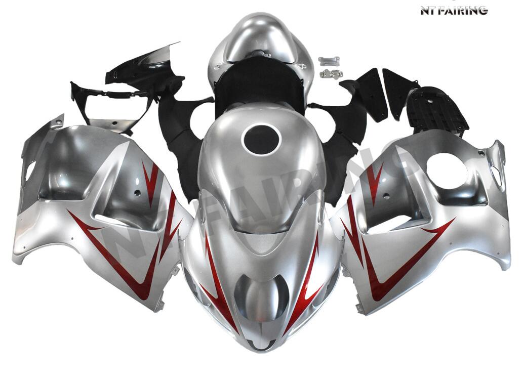 NT Fairing Fit for Suzuki 1999-2007 Hayabusa GSXR 1300 N092- Silver Red | ABS Injection