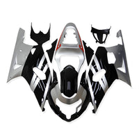 NT Aftermarket Injection ABS Plastic Fairing Fit for GSXR 600/750 2001-2003 Black Silver N002