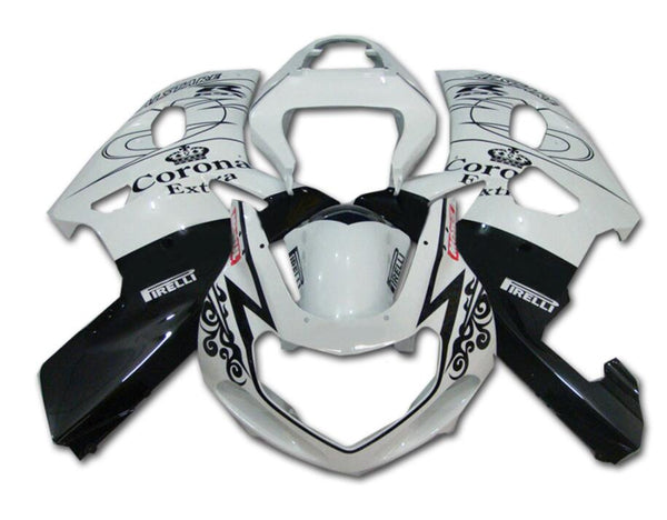 NT Aftermarket Injection ABS Plastic Fairing Fit for GSXR 600/750 2001-2003 White Black N055
