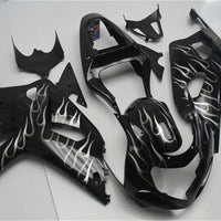 NT Aftermarket Injection ABS Plastic Fairing Fit for GSXR 600/750 2001-2003 Black White Flame N078