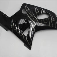 NT Aftermarket Injection ABS Plastic Fairing Fit for GSXR 600/750 2001-2003 Black White Flame N078