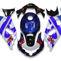 US STOCK NT Aftermarket Injection ABS Plastic Fairing Fit for GSXR 600/750 2001-2003 Blue White N056 Available in TX