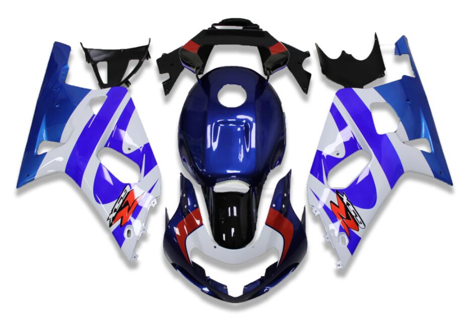NT Aftermarket Injection ABS Plastic Fairing Fit for GSXR 600/750 2001-2003 Blue White N056