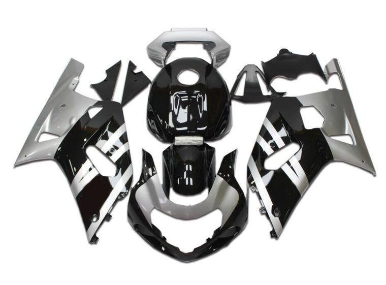 NT Fairing Fit for Suzuki 2001-2003 GSXR600/750 N094- Silver Black | ABS Injection, US Stock