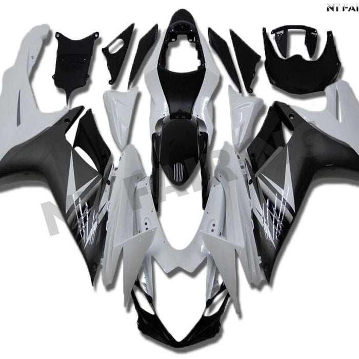 NT Aftermarket Injection ABS Plastic Fairing Fit for GSXR 600/750 2011-2024 White Gray N007