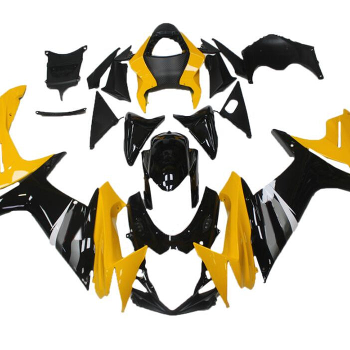 US STOCK NT Aftermarket Injection ABS Plastic Fairing Fit for GSXR 600/750 2011-2024 Yellow Black N064 Available in TX