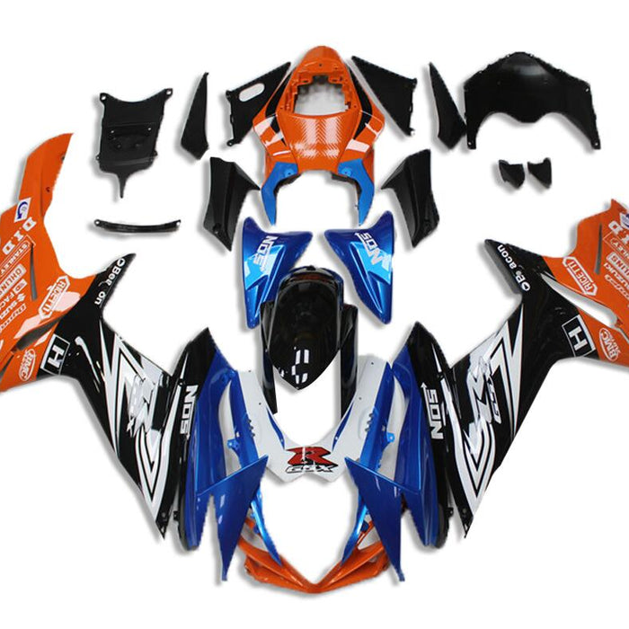 US STOCK NT Aftermarket Injection ABS Plastic Fairing Fit for GSXR 600/750 2011-2024 Blue Orange Black N065 Available in CA