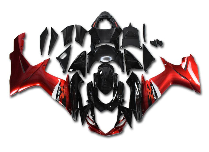 US STOCK NT Aftermarket Injection ABS Plastic Fairing Fit for GSXR 600/750 2011-2024 Red Black N066 Available in TX