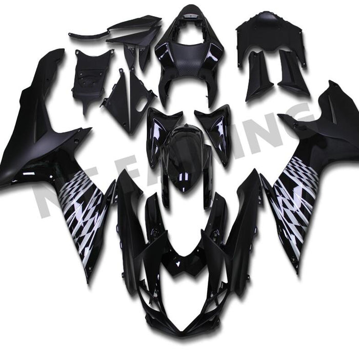 US STOCK NT Aftermarket Injection ABS Plastic Fairing Fit for GSXR 600/750 2011-2024 Glossy Matte Black N004 Available in TX