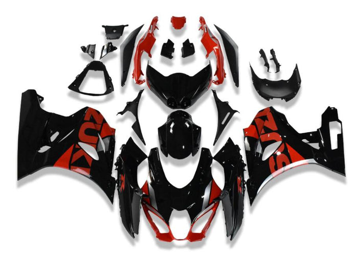 NT Aftermarket Injection ABS Plastic Fairing Fit for GSXR 1000 2017-2025 Black Red N007
