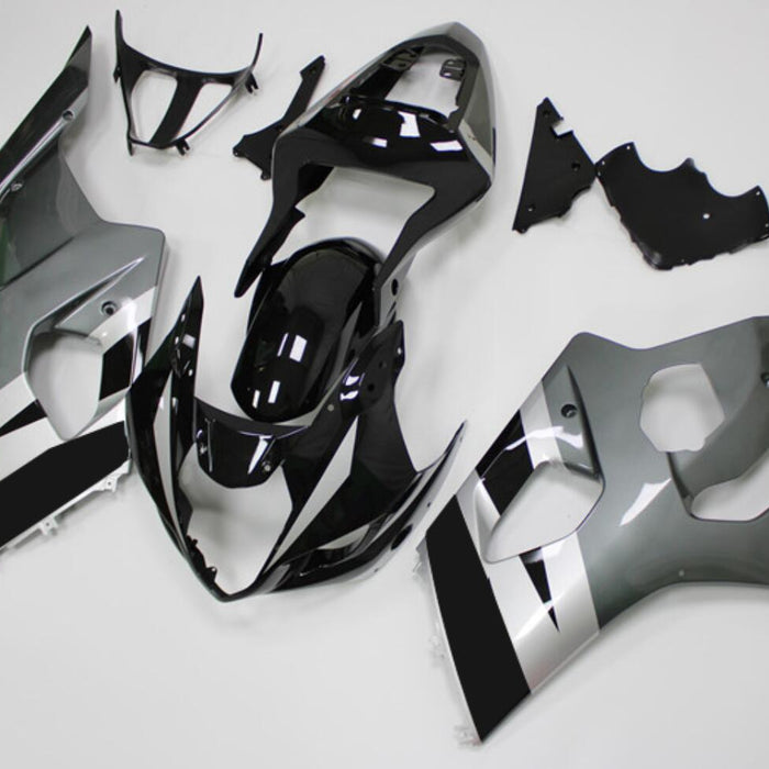NT Aftermarket Injection ABS Plastic Fairing Fit for GSXR 1000 2003-2004 Black Gray N004